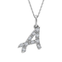 Thumbnail for Diamond 1/8 Ct.Tw. Letter A Pendant in 10K White Gold