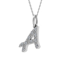 Thumbnail for Diamond 1/8 Ct.Tw. Letter A Pendant in 10K White Gold