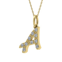 Thumbnail for Diamond 1/8 Ct.Tw. Letter A Pendant in 10K Yellow Gold