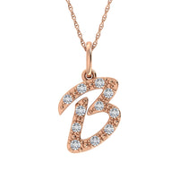 Thumbnail for Diamond 1/8 Ct.Tw. Letter B Pendant in 10K Rose Gold