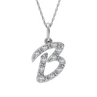 Thumbnail for Diamond 1/8 Ct.Tw. Letter B Pendant in 10K White Gold