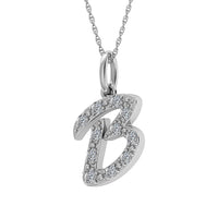 Thumbnail for Diamond 1/8 Ct.Tw. Letter B Pendant in 10K White Gold
