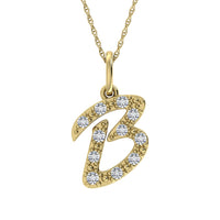 Thumbnail for Diamond 1/8 Ct.Tw. Letter B Pendant in 10K Yellow Gold