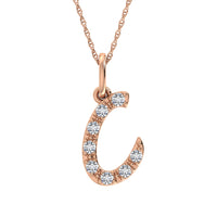 Thumbnail for Diamond 1/8 Ct.Tw. Letter C Pendant in 10K Rose Gold