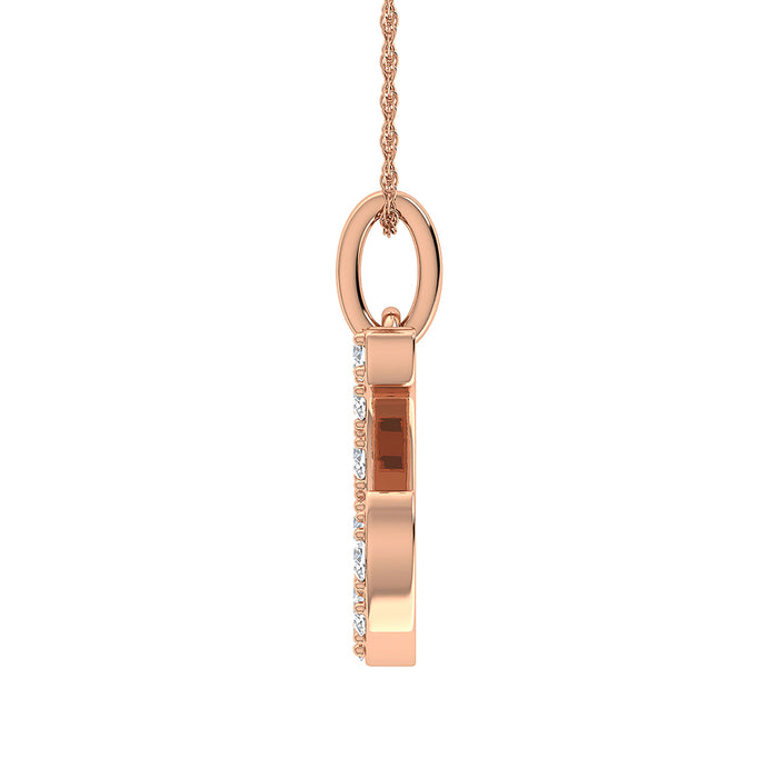 Diamond 1/8 Ct.Tw. Letter C Pendant in 10K Rose Gold