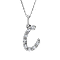 Thumbnail for Diamond 1/8 Ct.Tw. Letter C Pendant in 10K White Gold