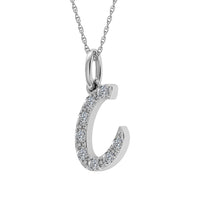 Thumbnail for Diamond 1/8 Ct.Tw. Letter C Pendant in 10K White Gold
