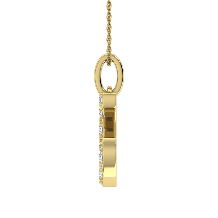 Diamond 1/8 Ct.Tw. Letter C Pendant in 10K Yellow Gold