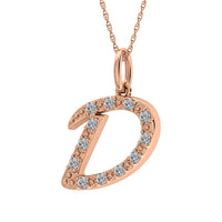 Thumbnail for Diamond 1/8 Ct.Tw. Letter D Pendant in 10K Rose Gold
