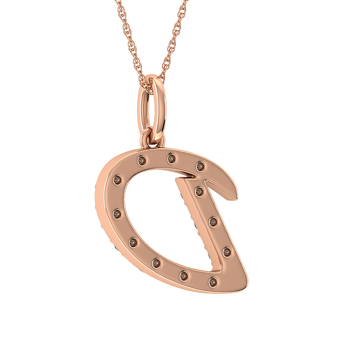 Diamond 1/8 Ct.Tw. Letter D Pendant in 10K Rose Gold