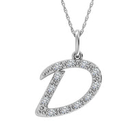 Thumbnail for Diamond 1/8 Ct.Tw. Letter D Pendant in 10K White Gold