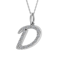 Thumbnail for Diamond 1/8 Ct.Tw. Letter D Pendant in 10K White Gold