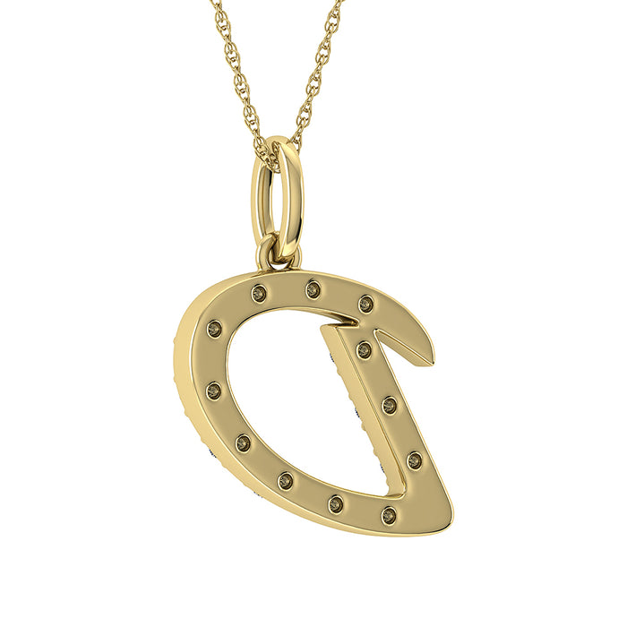 Diamond 1/8 Ct.Tw. Letter D Pendant in 10K Yellow Gold