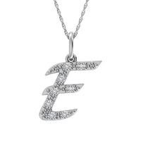 Thumbnail for Diamond 1/8 Ct.Tw. Letter E Pendant in 10K White Gold
