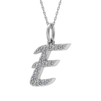 Thumbnail for Diamond 1/8 Ct.Tw. Letter E Pendant in 10K White Gold
