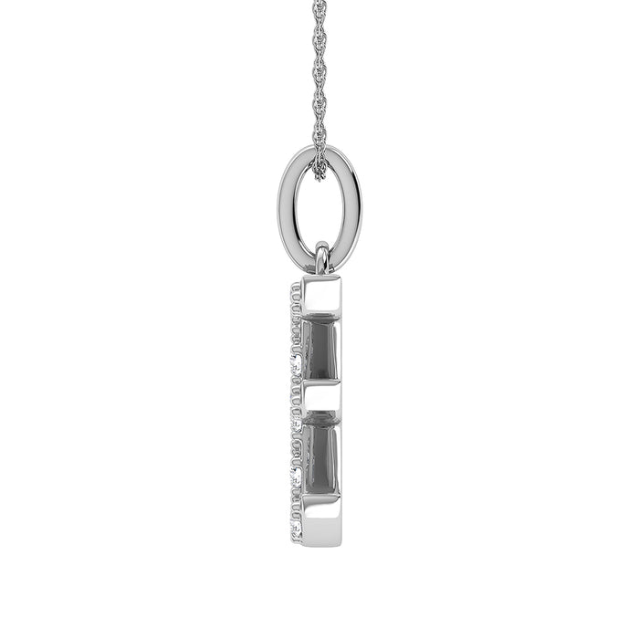 Diamond 1/8 Ct.Tw. Letter E Pendant in 10K White Gold