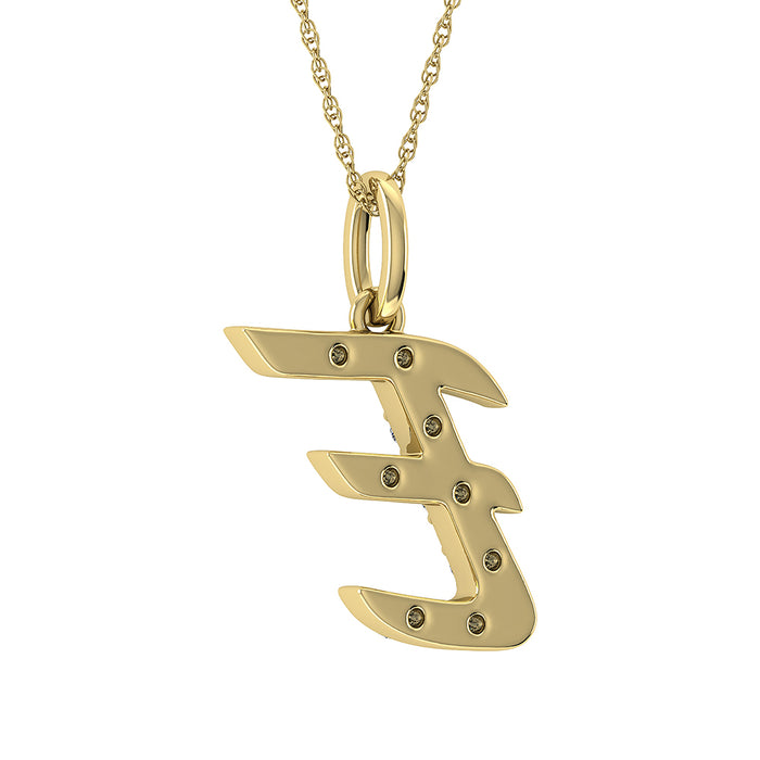 Diamond 1/8 Ct.Tw. Letter E Pendant in 10K Yellow Gold