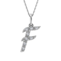 Thumbnail for Diamond 1/8 Ct.Tw. Letter F Pendant in 10K White Gold