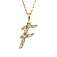 Thumbnail for Diamond 1/8 Ct.Tw. Letter F Pendant in 10K Yellow Gold