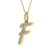 Thumbnail for Diamond 1/8 Ct.Tw. Letter F Pendant in 10K Yellow Gold