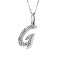 Thumbnail for Diamond 1/8 Ct.Tw. Letter G Pendant in 10K White Gold