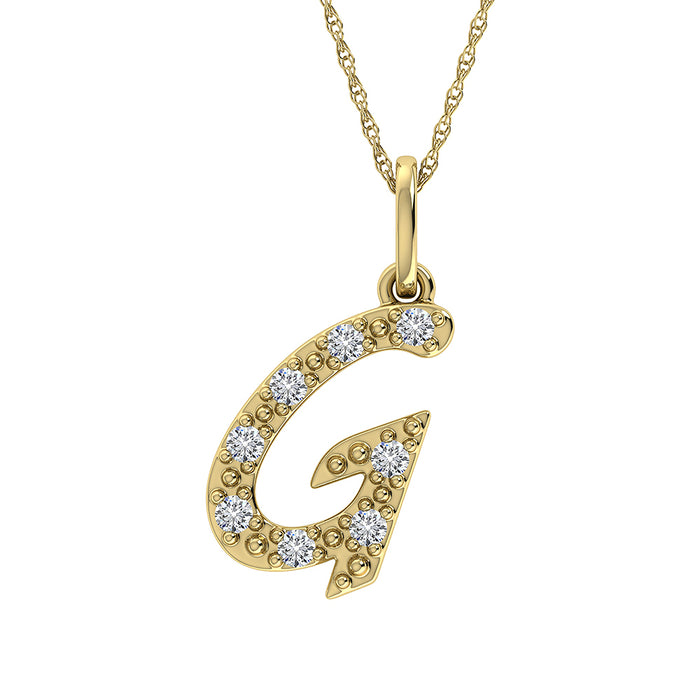 Diamond 1/8 Ct.Tw. Letter G Pendant in 10K Yellow Gold