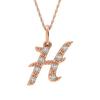 Thumbnail for Diamond 1/8 Ct.Tw. Letter H Pendant in 10K Rose Gold