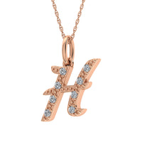 Thumbnail for Diamond 1/8 Ct.Tw. Letter H Pendant in 10K Rose Gold