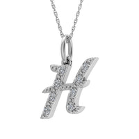 Thumbnail for Diamond 1/8 Ct.Tw. Letter H Pendant in 10K White Gold