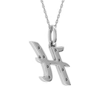 Thumbnail for Diamond 1/8 Ct.Tw. Letter H Pendant in 10K White Gold