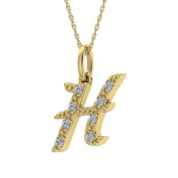 Thumbnail for Diamond 1/8 Ct.Tw. Letter H Pendant in 10K Yellow Gold