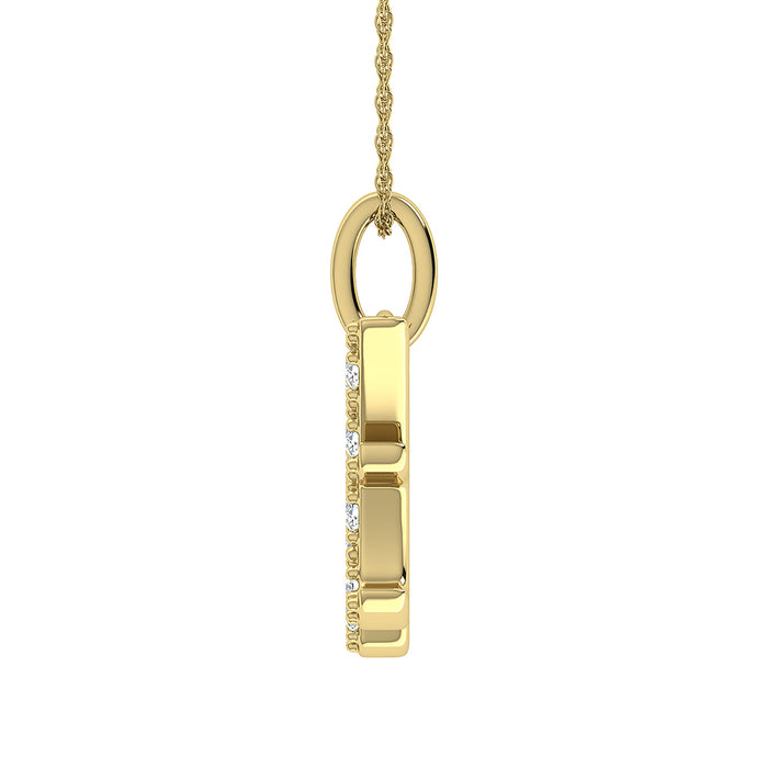 Diamond 1/8 Ct.Tw. Letter H Pendant in 10K Yellow Gold