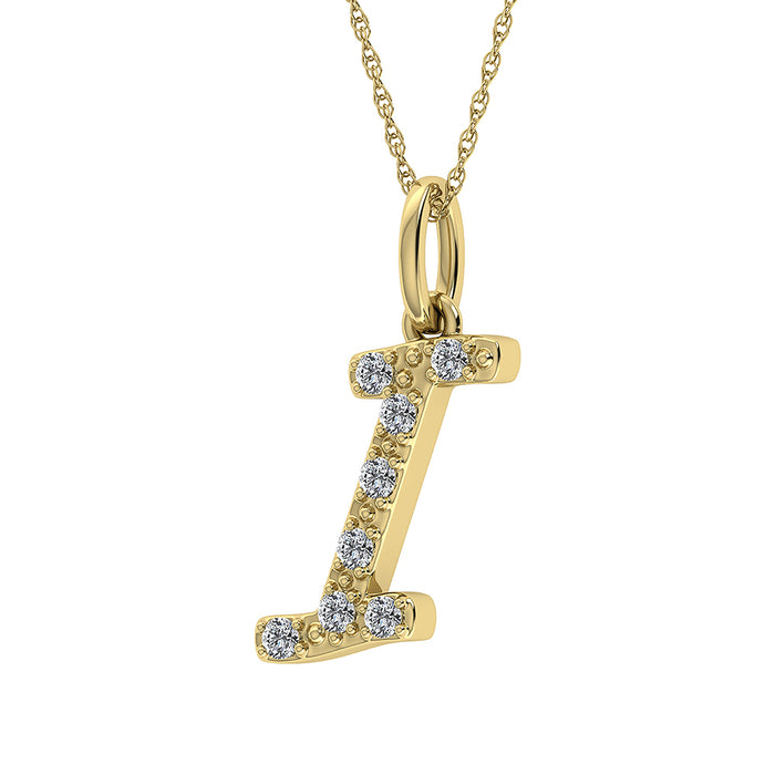 Diamond 1/8 Ct.Tw. Letter I Pendant in 10K Yellow Gold