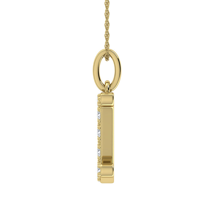 Diamond 1/8 Ct.Tw. Letter I Pendant in 10K Yellow Gold