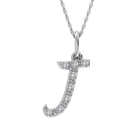 Thumbnail for Diamond 1/8 Ct.Tw. Letter J Pendant in 10K White Gold