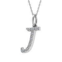Thumbnail for Diamond 1/8 Ct.Tw. Letter J Pendant in 10K White Gold