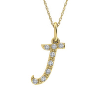 Thumbnail for Diamond 1/8 Ct.Tw. Letter J Pendant in 10K Yellow Gold