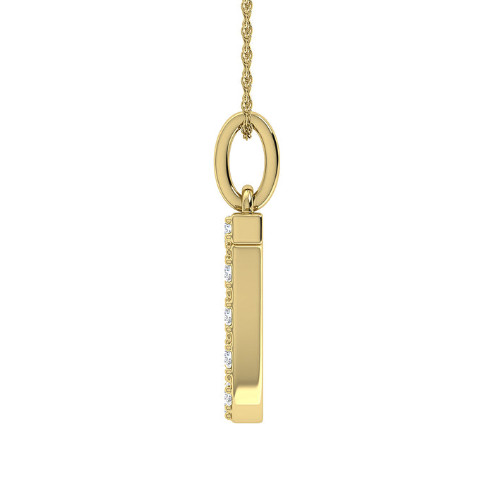 Diamond 1/8 Ct.Tw. Letter J Pendant in 10K Yellow Gold