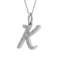 Thumbnail for Diamond 1/8 Ct.Tw. Letter K Pendant in 10K White Gold