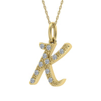 Thumbnail for Diamond 1/8 Ct.Tw. Letter K Pendant in 10K Yellow Gold