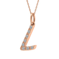 Thumbnail for Diamond 1/8 Ct.Tw. Letter L Pendant in 10K Rose Gold