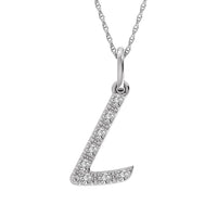 Thumbnail for Diamond 1/8 Ct.Tw. Letter L Pendant in 10K White Gold