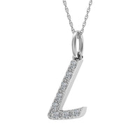 Thumbnail for Diamond 1/8 Ct.Tw. Letter L Pendant in 10K White Gold