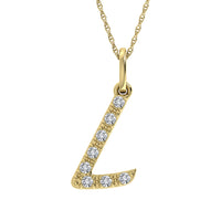 Thumbnail for Diamond 1/8 Ct.Tw. Letter L Pendant in 10K Yellow Gold