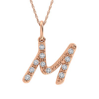 Thumbnail for Diamond 1/8 Ct.Tw. Letter M Pendant in 10K Rose Gold