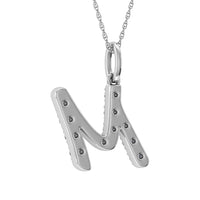 Thumbnail for Diamond 1/8 Ct.Tw. Letter M Pendant in 10K White Gold