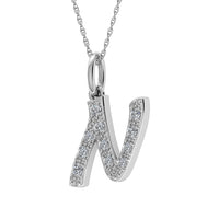 Thumbnail for Diamond 1/8 Ct.Tw. Letter N Pendant in 10K White Gold