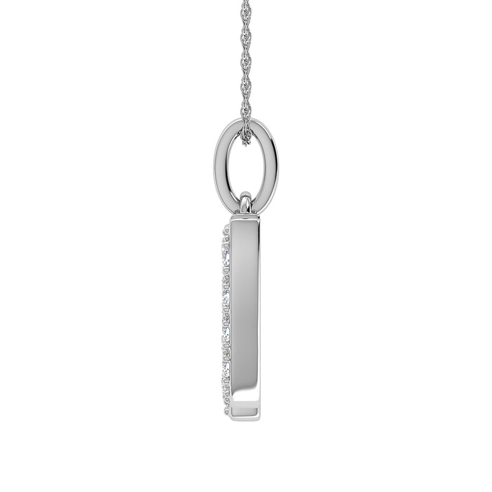 Diamond 1/8 Ct.Tw. Letter N Pendant in 10K White Gold