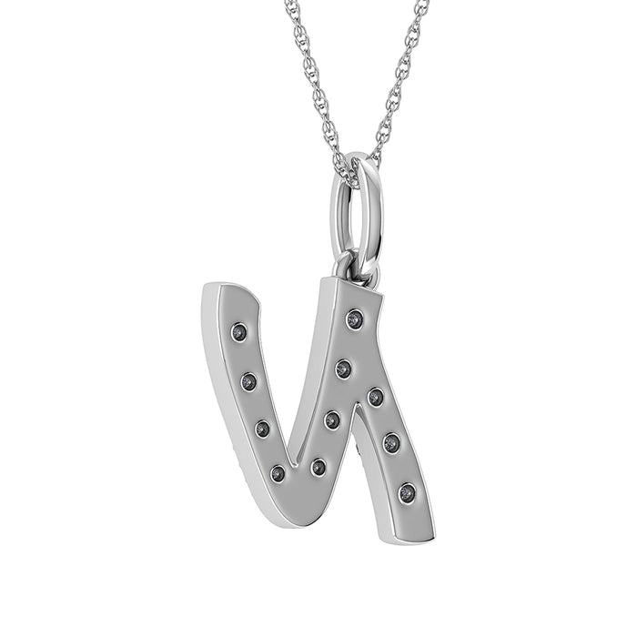 Diamond 1/8 Ct.Tw. Letter N Pendant in 10K White Gold