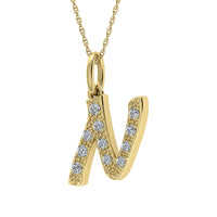 Thumbnail for Diamond 1/8 Ct.Tw. Letter N Pendant in 10K Yellow Gold